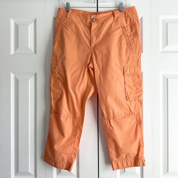 LRL Lauren Jeans Co Ralph Lauren Cargo Capri Pants Orange Cotton Women’s Size 10 - Picture 1 of 10